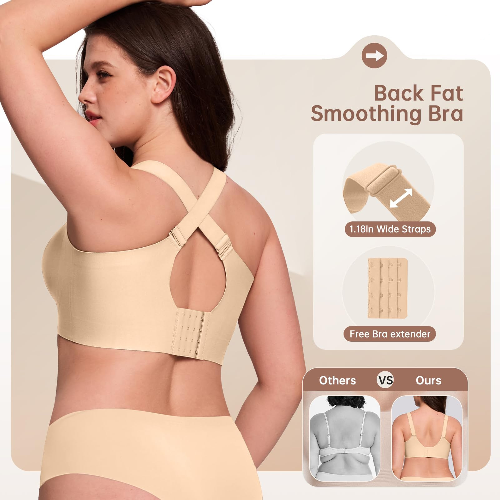 Plus Size Wireless Bra for Wom - Underwire Bra Padded บทวิจารณ์และราคา