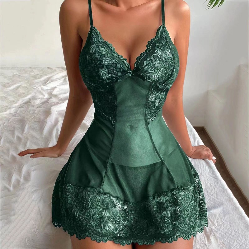 Sensual Lace & Tulle Sleepwear - Lace Bralette Set บทวิจารณ์และราคา