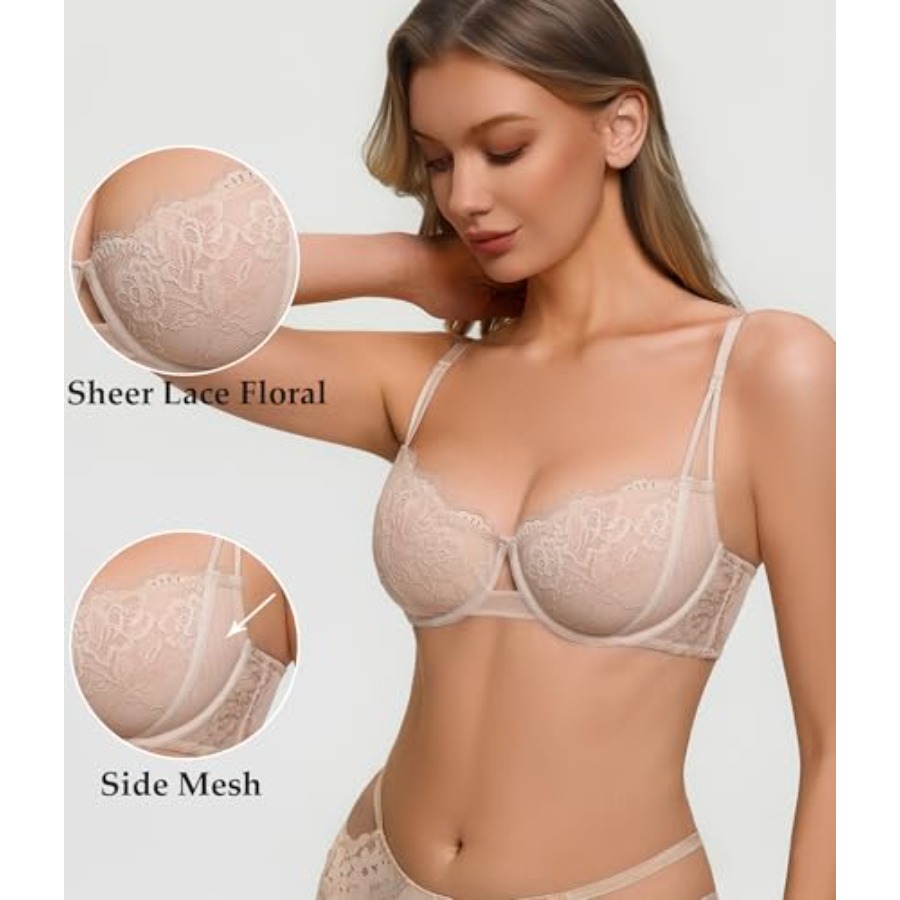 Avidlove Lace Bras for Women S - Demi Bra Balconette บทวิจารณ์และราคา