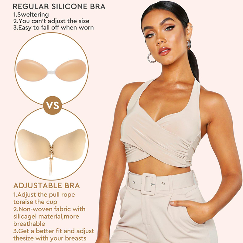 1/2 Pairs Women Summer Backles - Backless Bra Sticky บทวิจารณ์และราคา