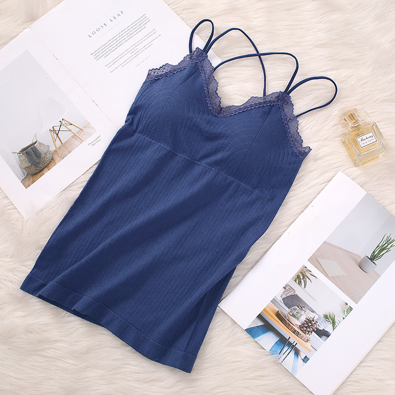 Women Padded Tank Top Seamless - T Shirt Bra Seamless บทวิจารณ์และราคา