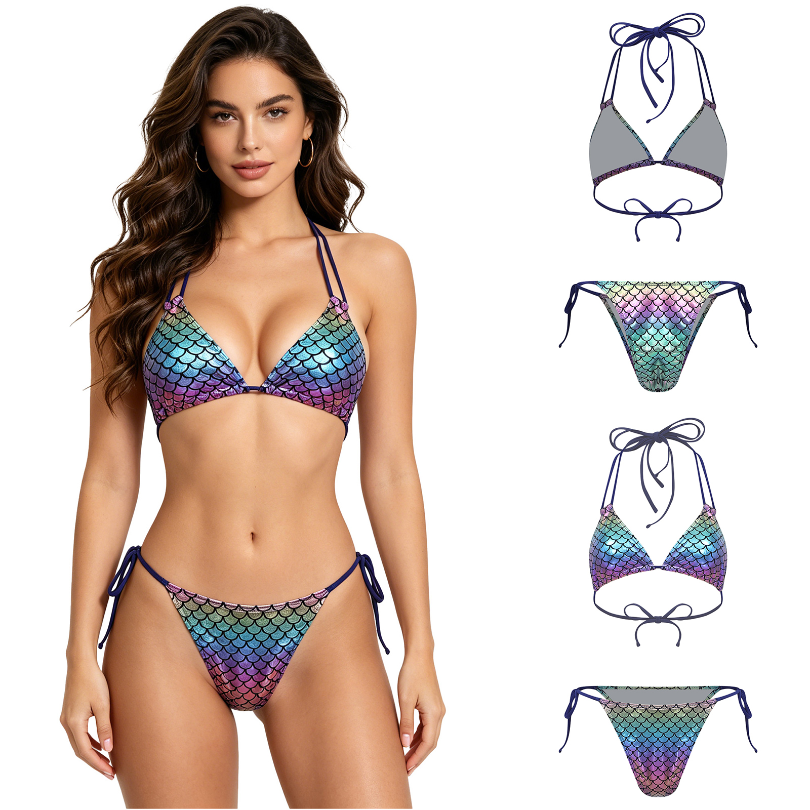 Women's Mermaid Bikini Swimsui - Underwire Bra Padded บทวิจารณ์และราคา