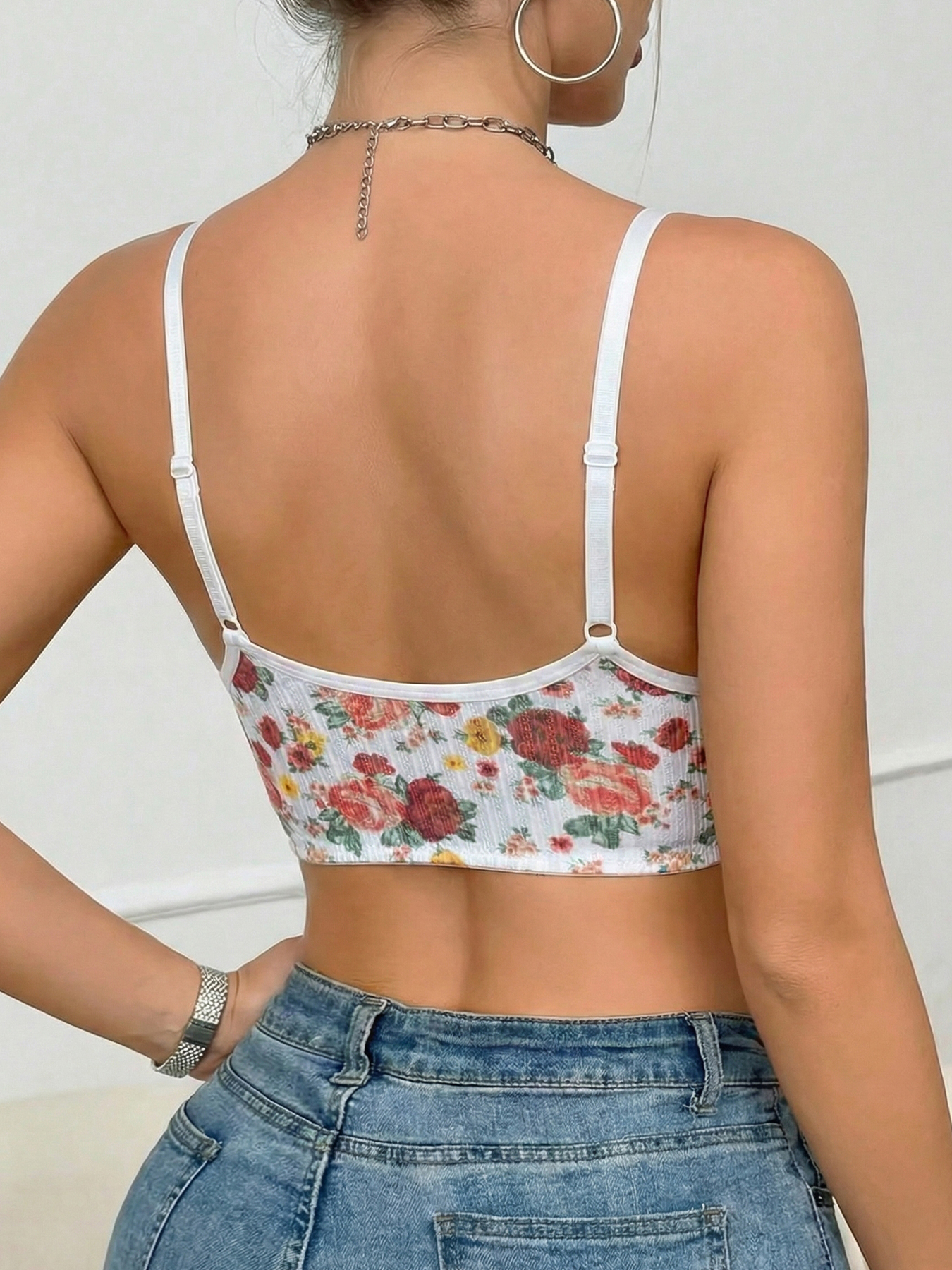 1pc Women's Floral Print Wirel - Wirefree Bra Comfort บทวิจารณ์และราคา